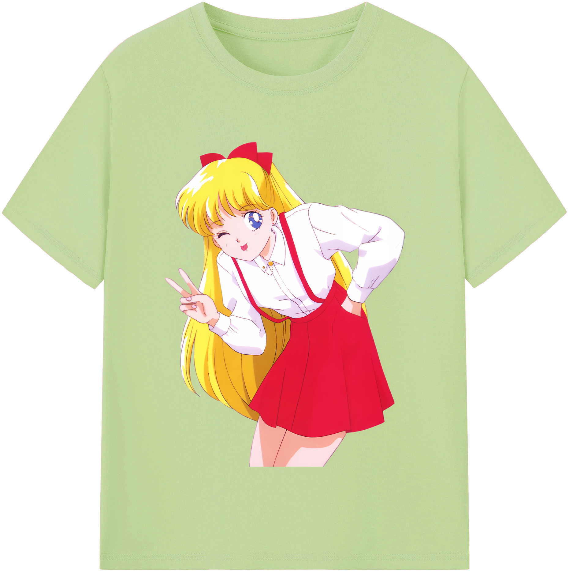 （画像用） 美少女戦士セーラームーン 愛野 美奈子 あいの みなこ Sailor Moon Aino Minako 綿100％半袖Tシャツ（フロントプリント）